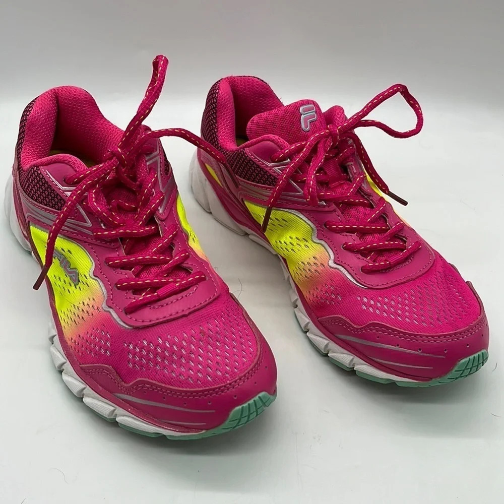 Fila Memory Runtronic Shoes in Fuchsia and Yellow - Size 7 1/2